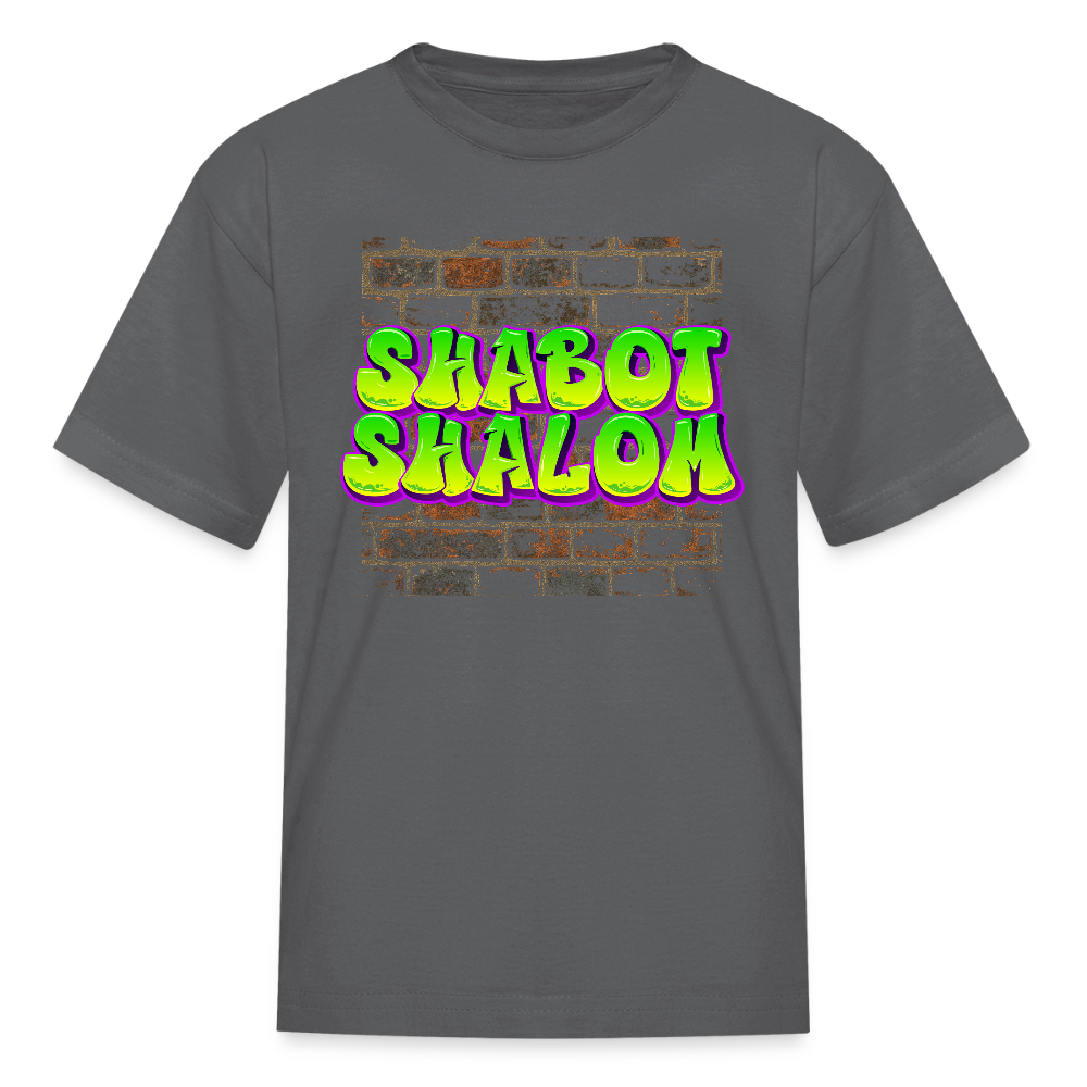 Shabot Shalom Brick 770 Graffiti Kids' T-Shirt - charcoal