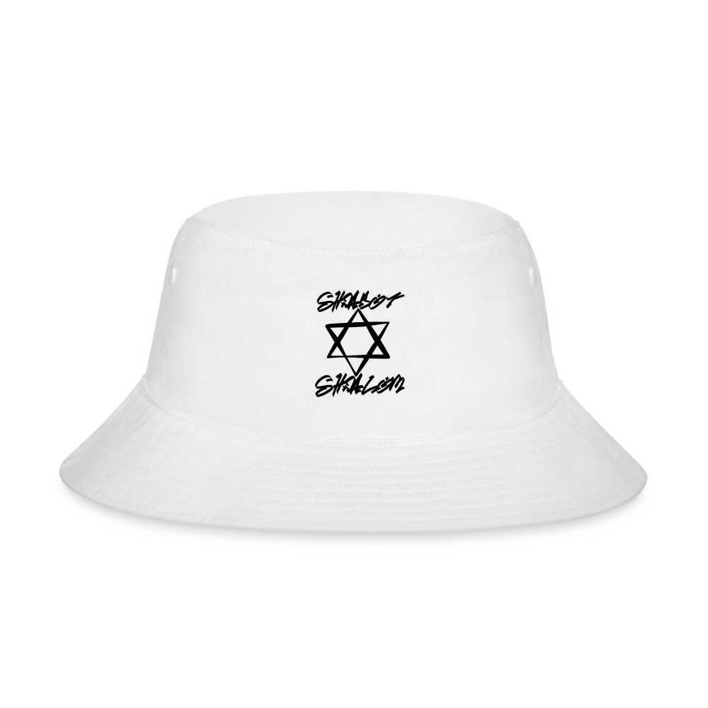Shabbat Shalom Graffiti Star Bucket Hat - white