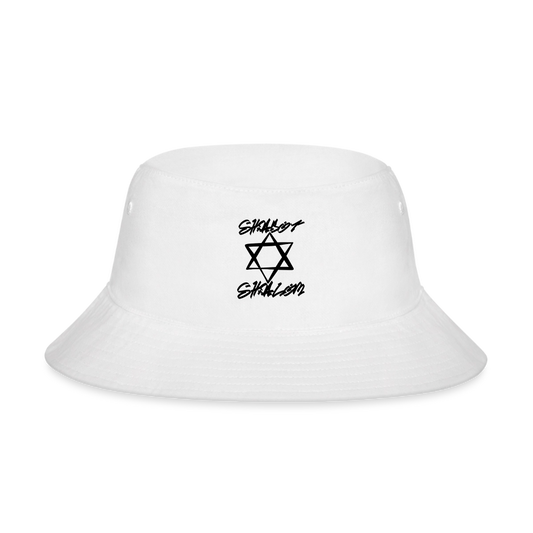 Shabbat Shalom Graffiti Star Bucket Hat - white