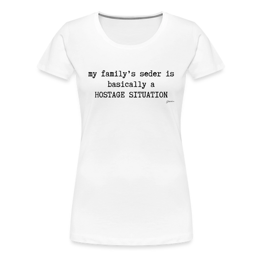 Seder Hostage Women’s Premium T-Shirt - white