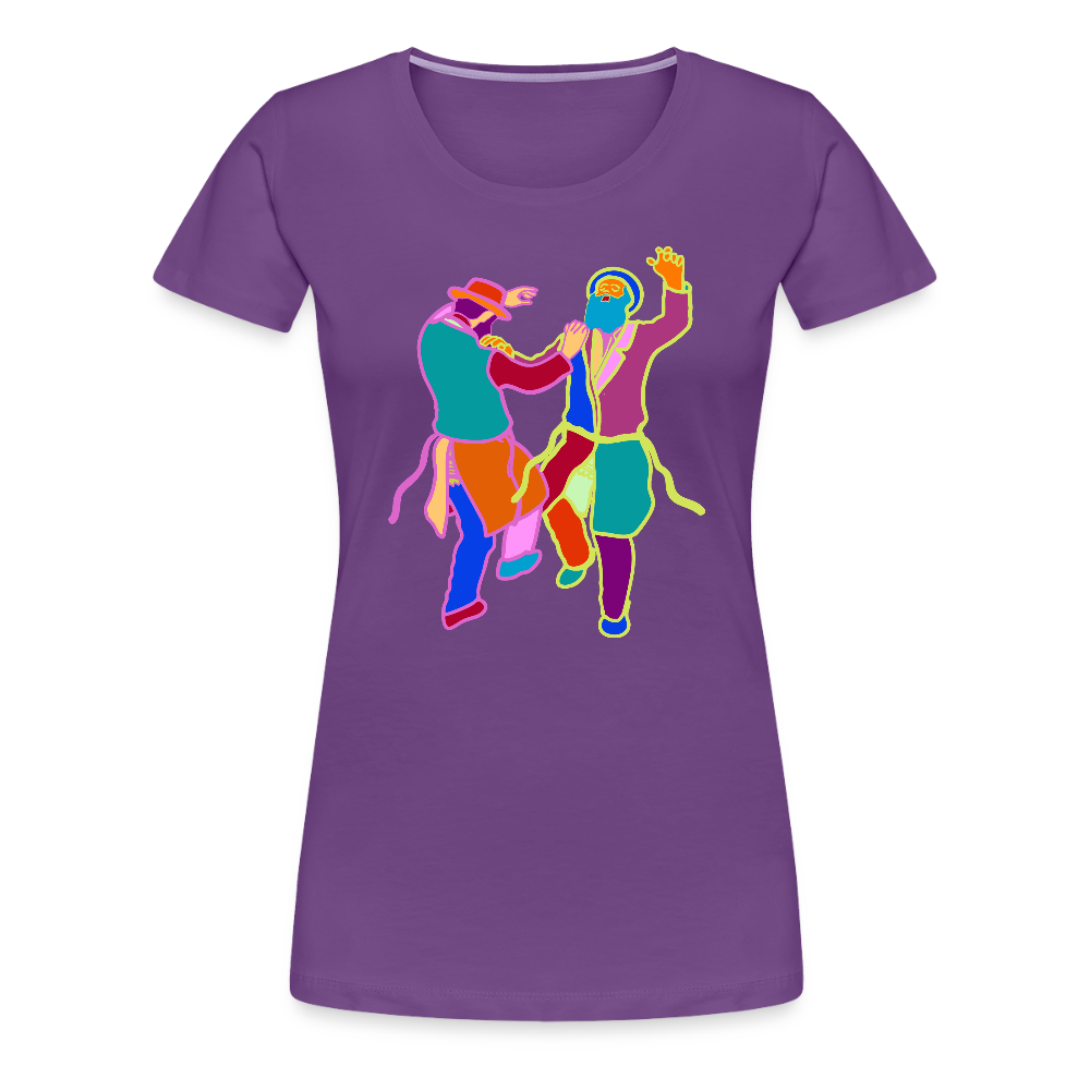 Colorful Dancing Rabbis Women’s Premium T-Shirt - purple