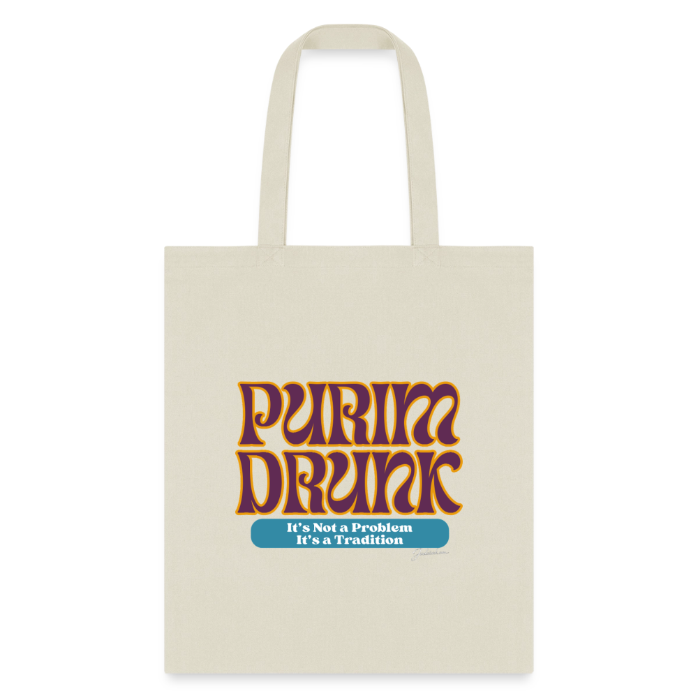 Purim Drunk Tote Bag - natural