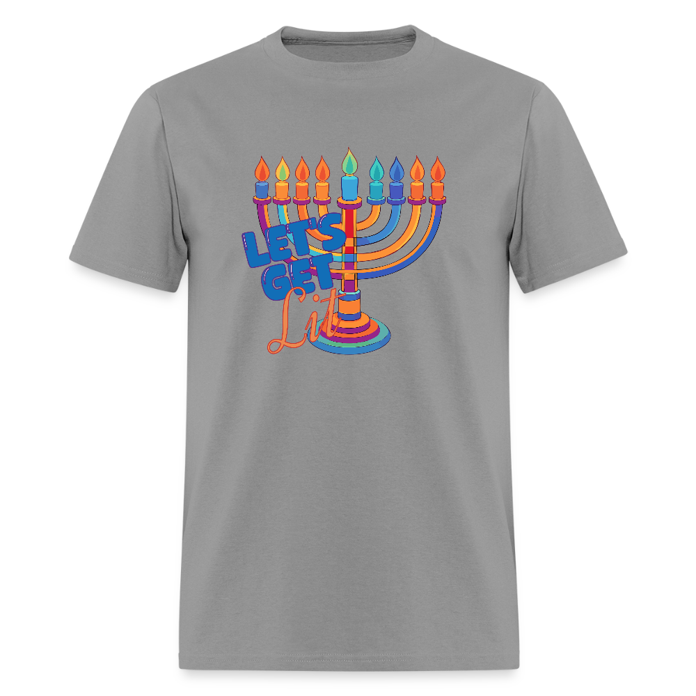Let's Get Lit Menorah Men's T-Shirt | GILDAN 5000 - rock