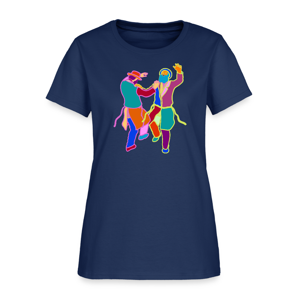 Colorful Dancing Rabbis Women's T-Shirt -  blue dusk