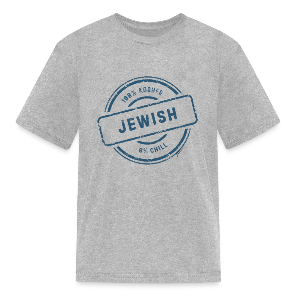 100% Jewish Kids' T-Shirt - heather gray
