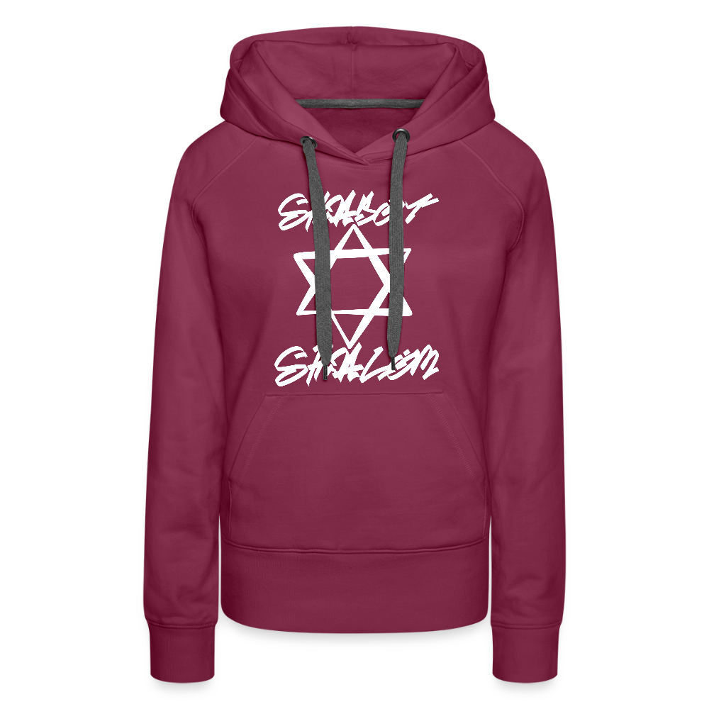 Shabbat Shalom Graffiti Light Star Women’s Premium Hoodie - burgundy