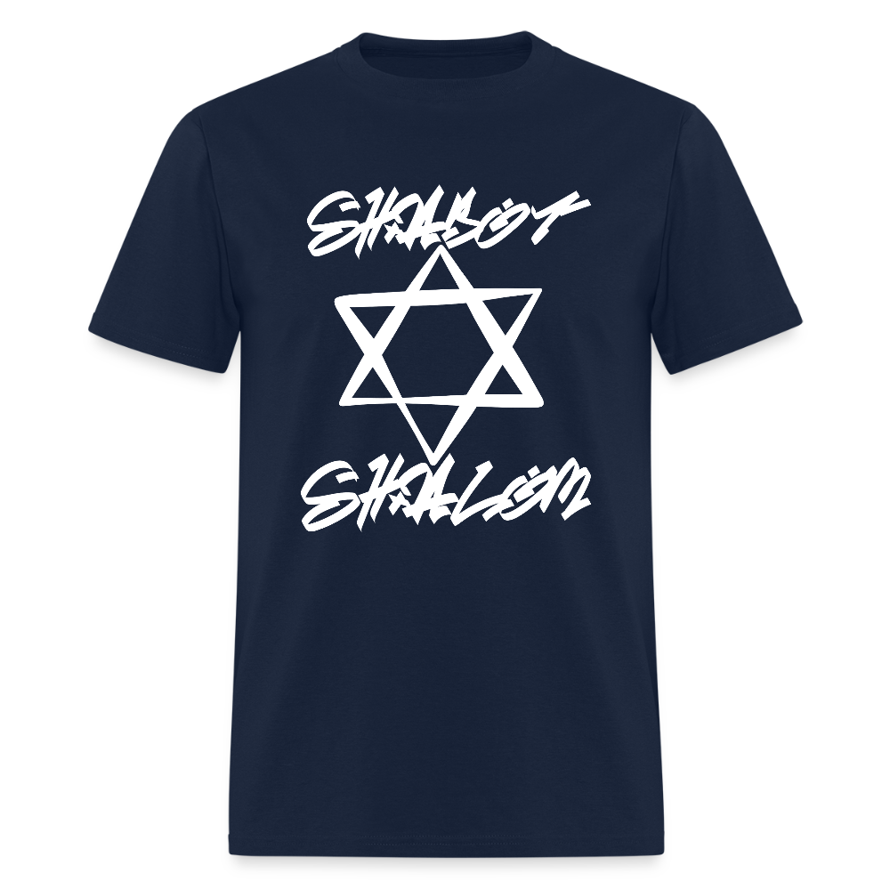 Shabbat Shalom Graffiti Light Star Men's T-Shirt | GILDAN 5000 - navy