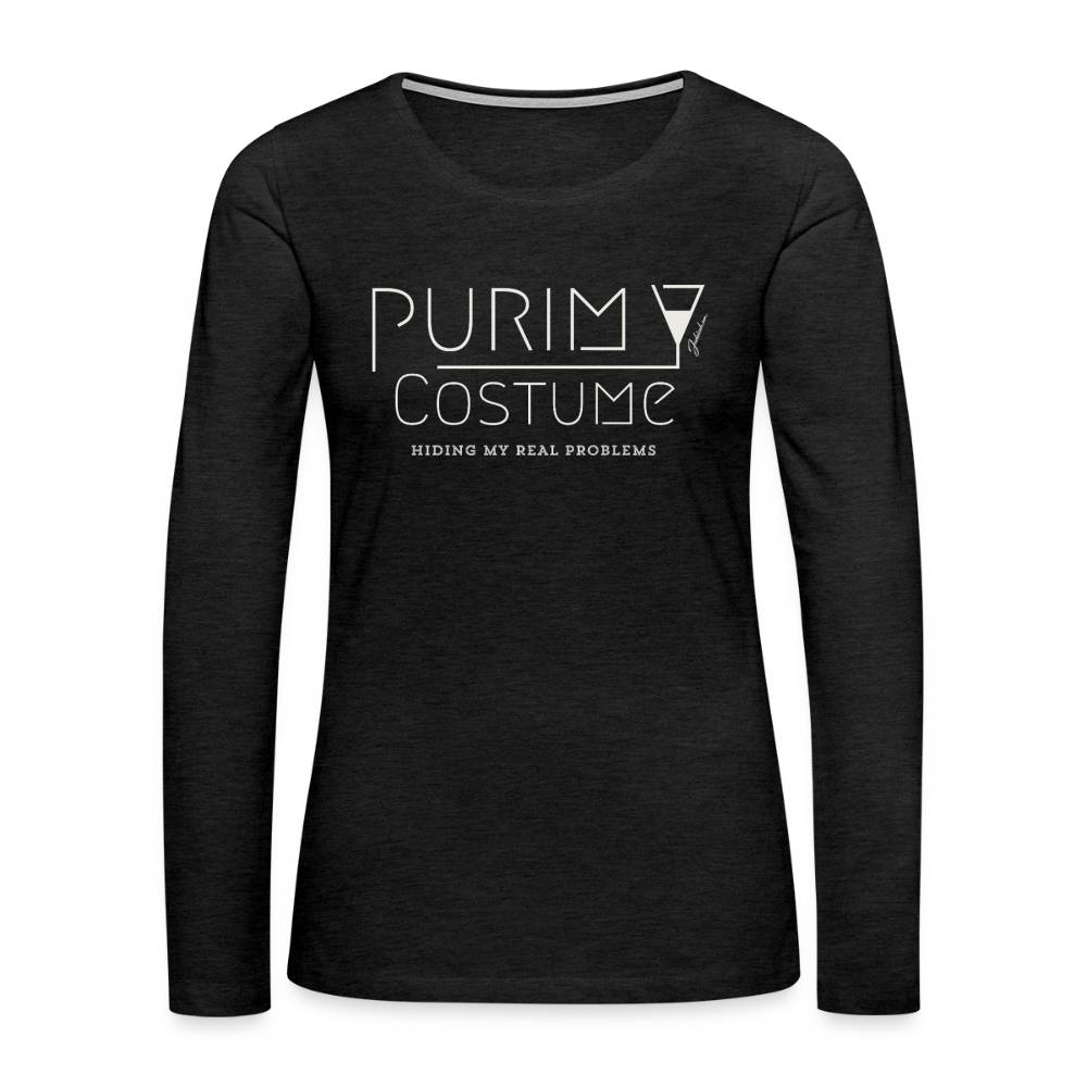Purim Costume Women's Premium Long Sleeve T-Shirt - charcoal grey