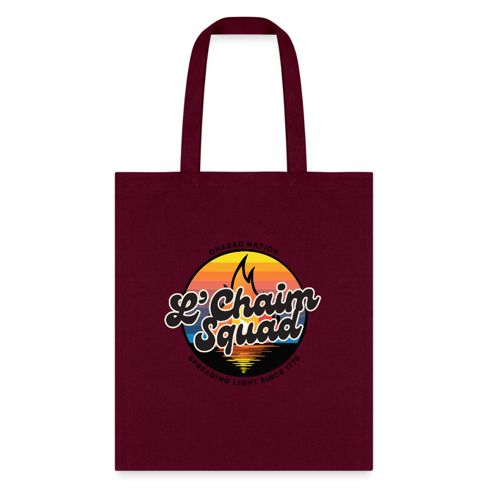 L’Chaim Squad – Spreading Light Tote Bag - burgundy