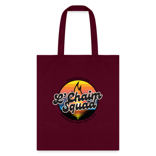 L’Chaim Squad – Spreading Light Tote Bag - burgundy