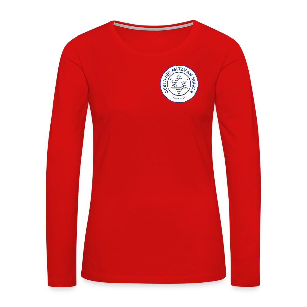 Certified Mitzvah Maker Badge Women's Premium Long Sleeve T-Shirt - red