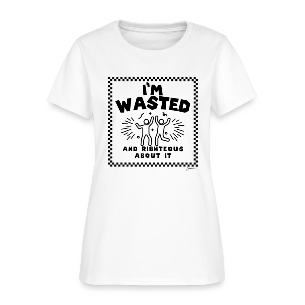 Wasted & Righteous Women's T-Shirt - white