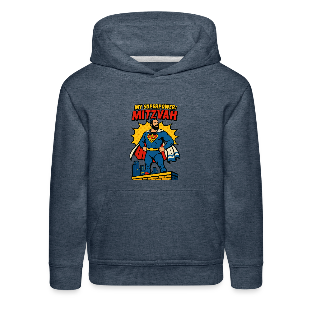 My Superpower: Mitzvah Kids‘ Premium Hoodie - heather denim