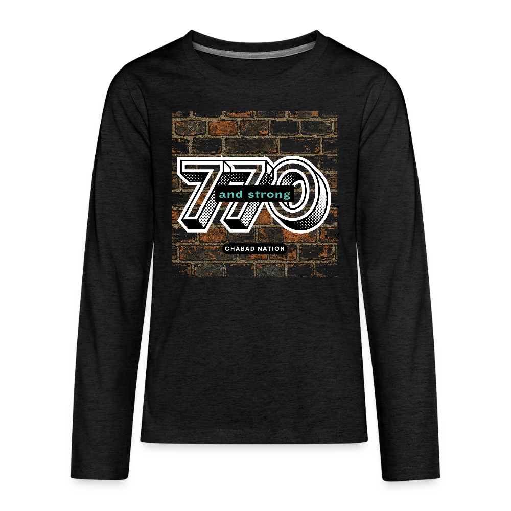 770 And Strong Kids' Premium Long Sleeve T-Shirt - charcoal grey