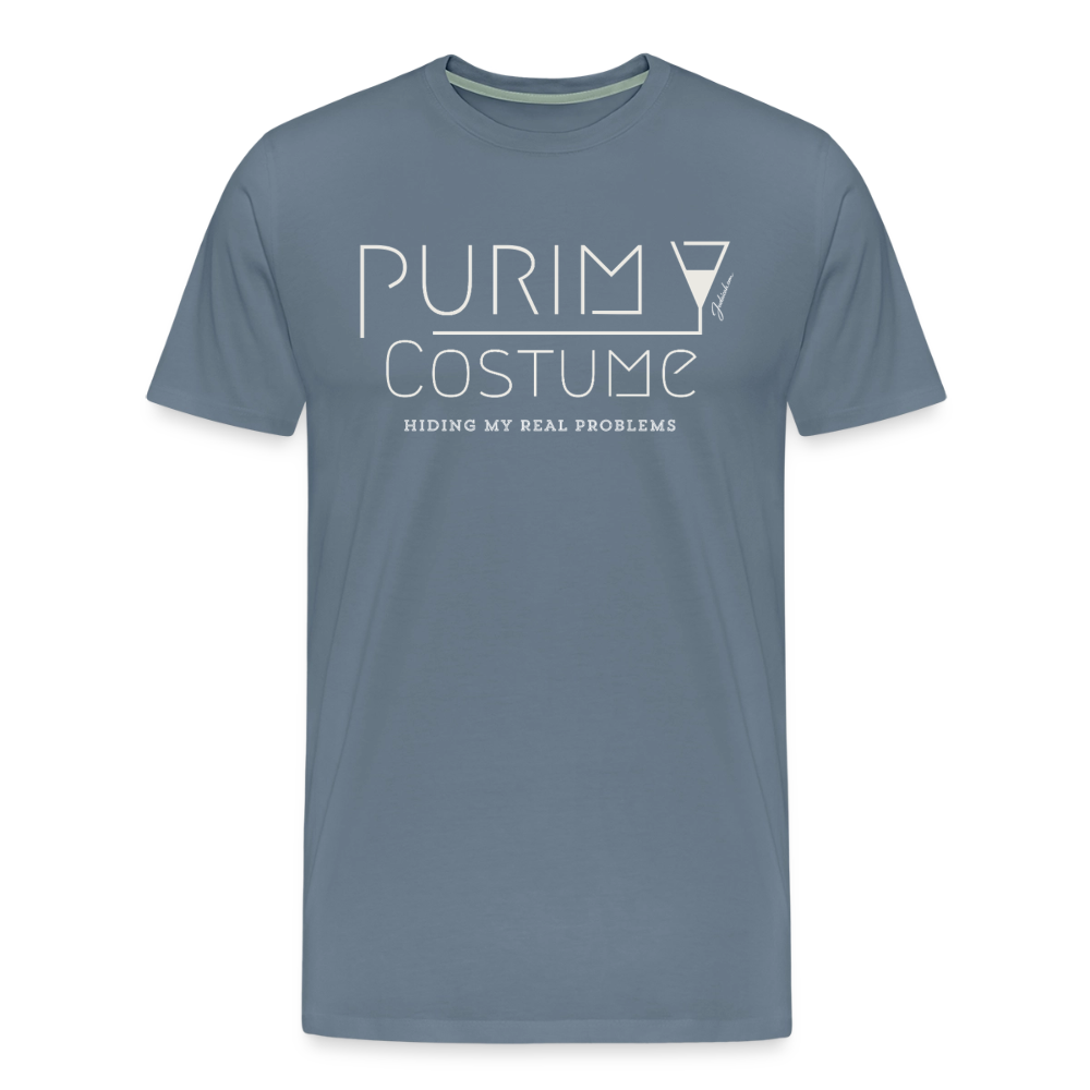 Purim Costume Men's Premium T-Shirt - steel blue