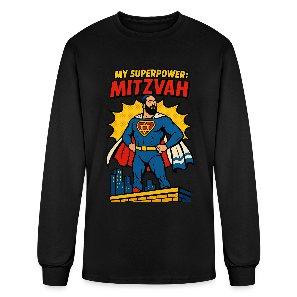 My Superpower: Mitzvah Men's Long Sleeve T-Shirt - black