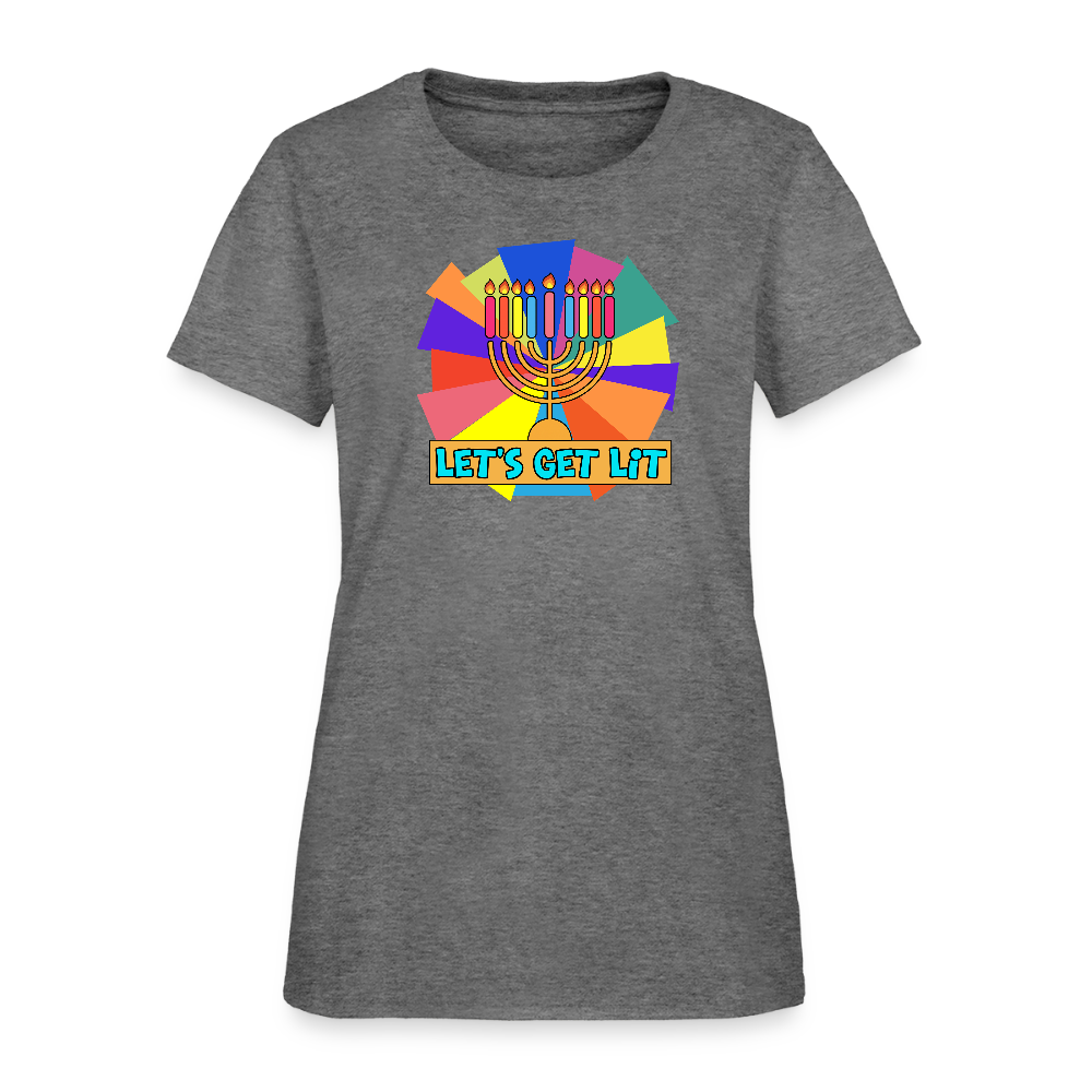 Glow & Get Lit Chanukah Menorah Women's T-Shirt - graphite heather