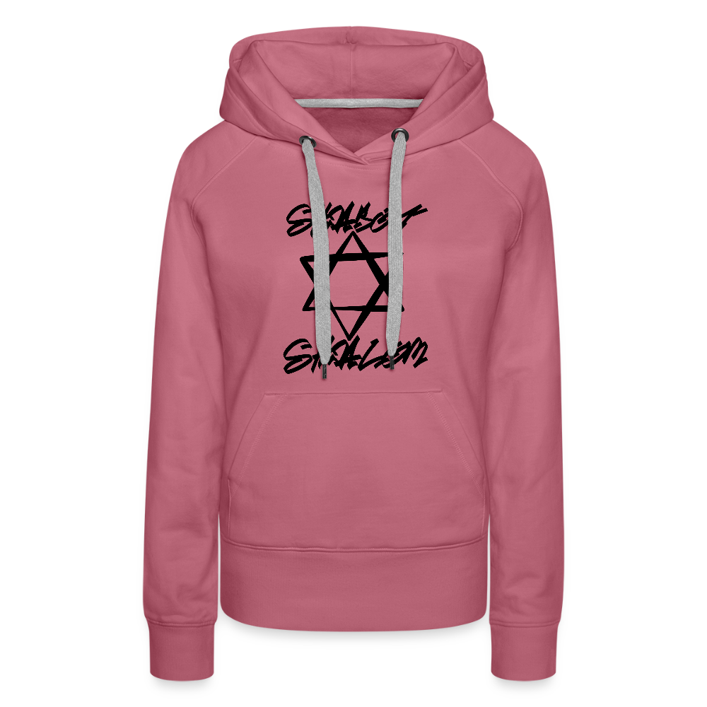 Shabbat Shalom Graffiti Star Women’s Premium Hoodie - mauve