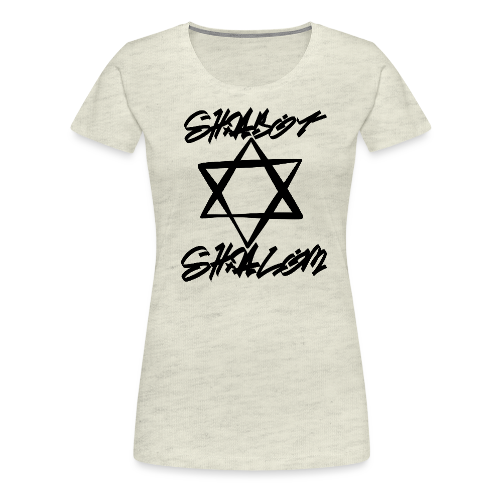 Shabbat Shalom Graffiti Star Women’s Premium T-Shirt - heather oatmeal