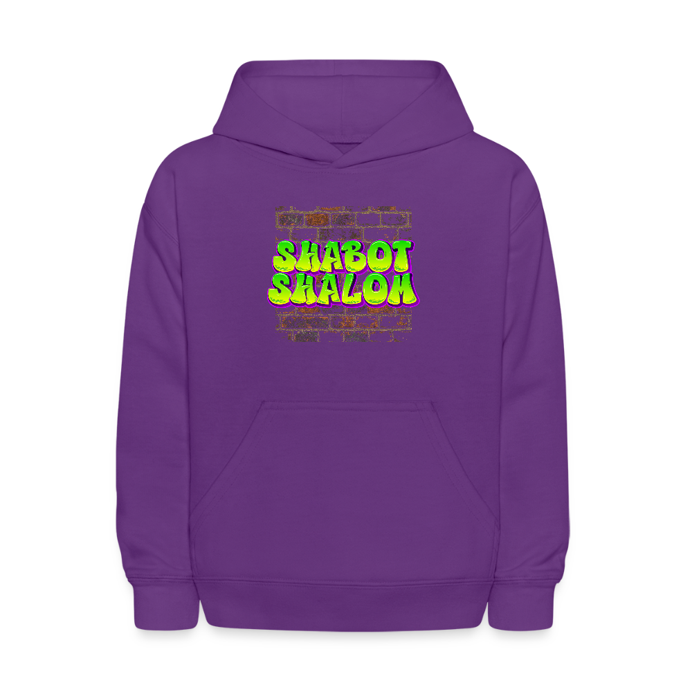 Shabot Shalom Brick 770 Graffiti Kids' Hoodie - purple