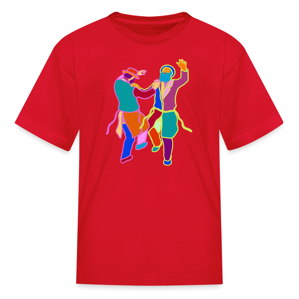 Colorful Dancing Rabbis Kids' T-Shirt - red