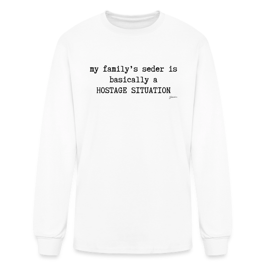 Seder Hostage Men's Long Sleeve T-Shirt - white
