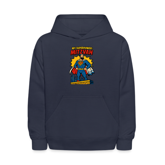 My Superpower: Mitzvah Kids' Hoodie - navy