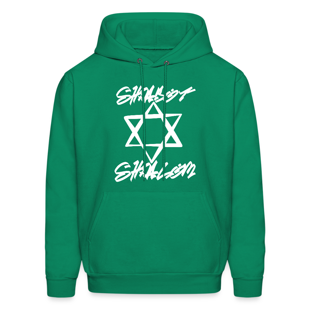 Shabbat Shalom Graffiti Light Star Men's Hoodie - kelly green