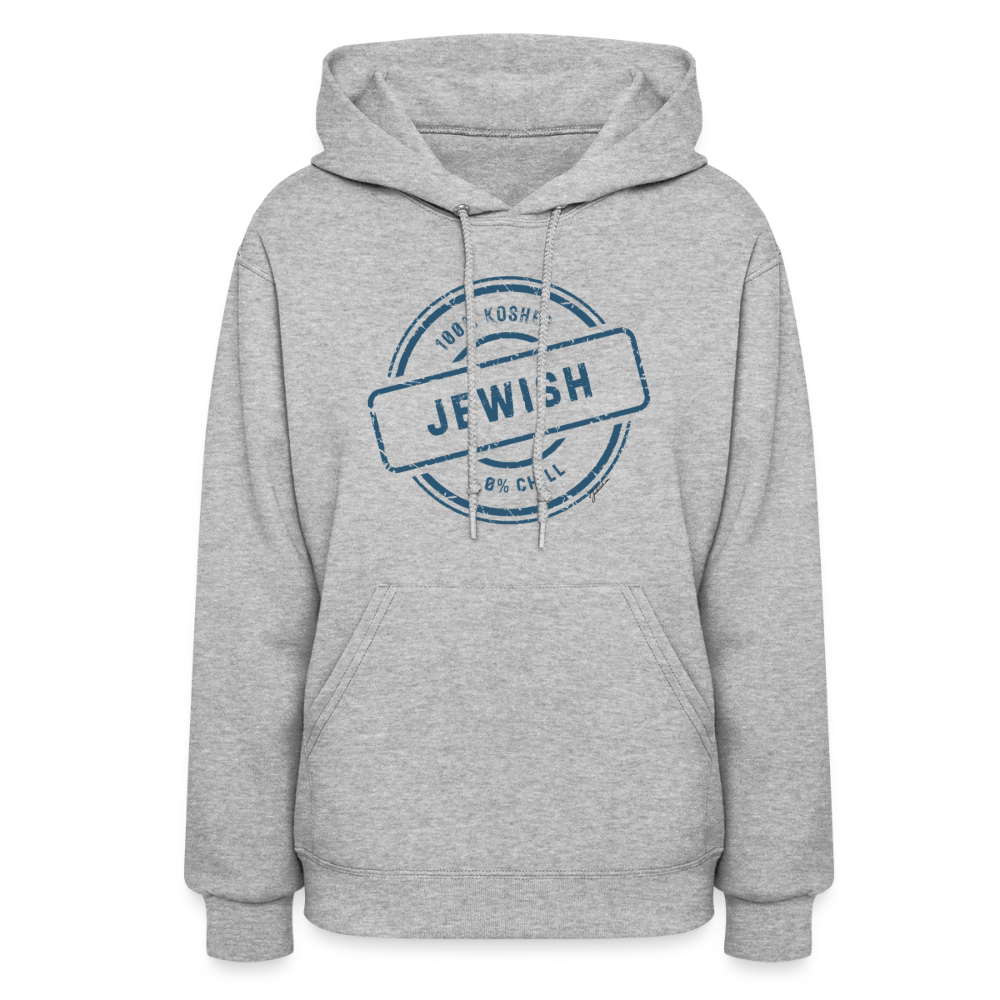 100% Jewish Women's Hoodie - heather gray