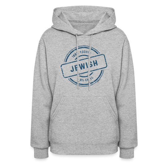 100% Jewish Women's Hoodie - heather gray