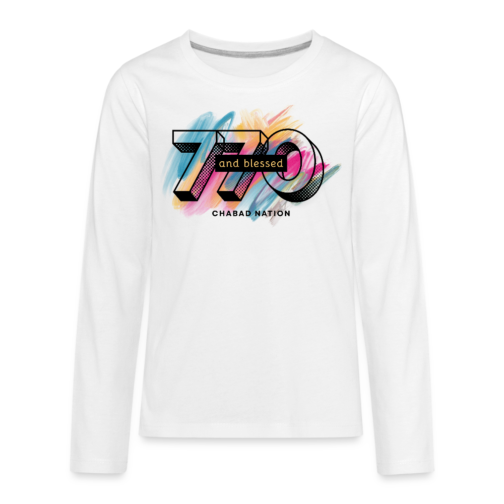 770 And Blessed Kids' Premium Long Sleeve T-Shirt - white
