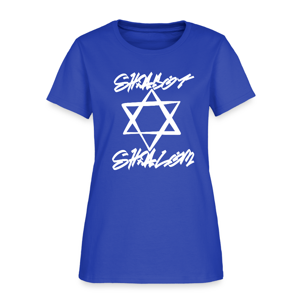 Shabbat Shalom Graffiti Light Star Women's T-Shirt - royal blue