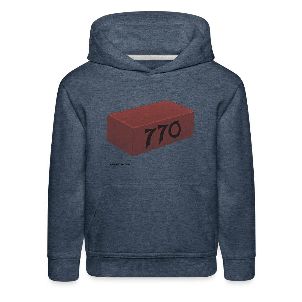 770 Solid Brick Kids‘ Premium Hoodie - heather denim
