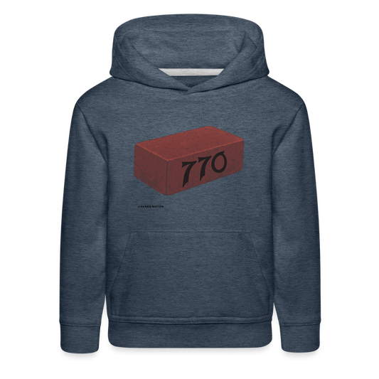 770 Solid Brick Kids‘ Premium Hoodie - heather denim