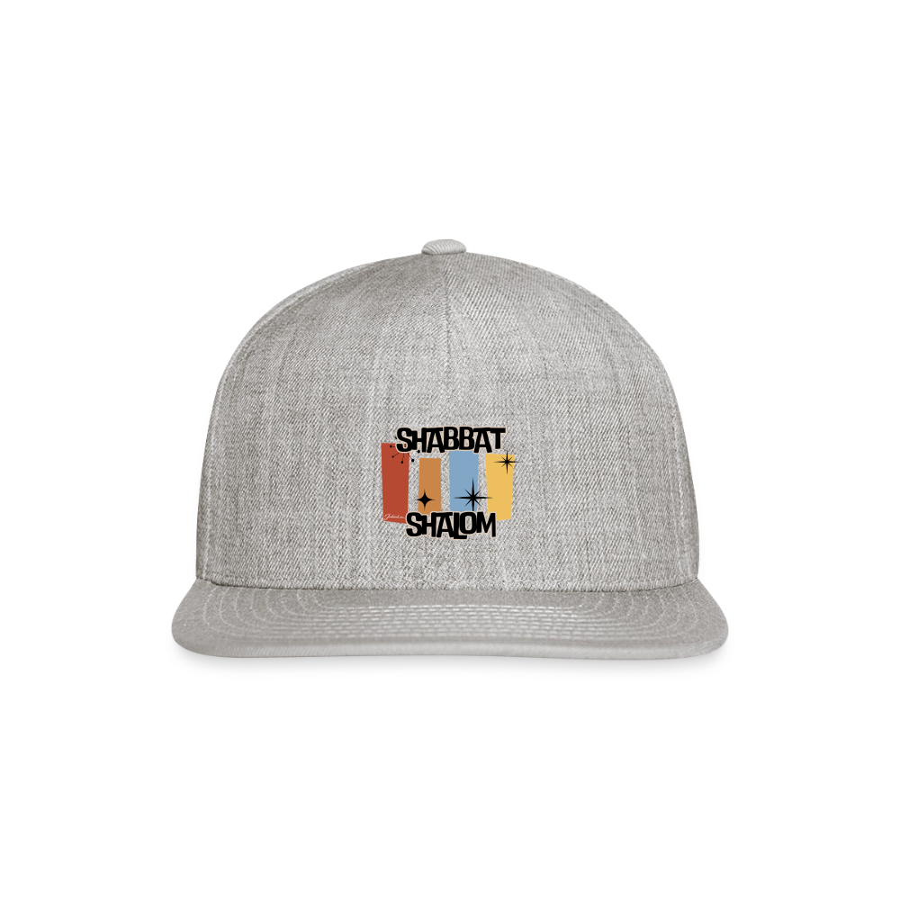 Retro Shabbat Snapback Baseball Cap - heather gray