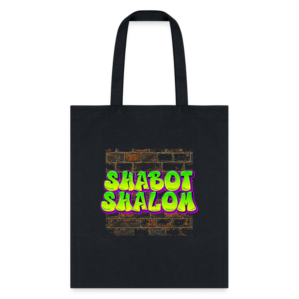 Shabot Shalom Brick 770 Graffiti Tote Bag - black