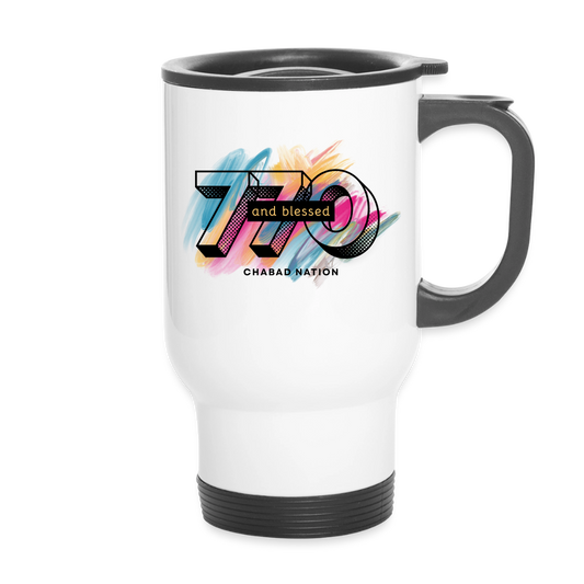 770 And Blessed Travel Mug - white