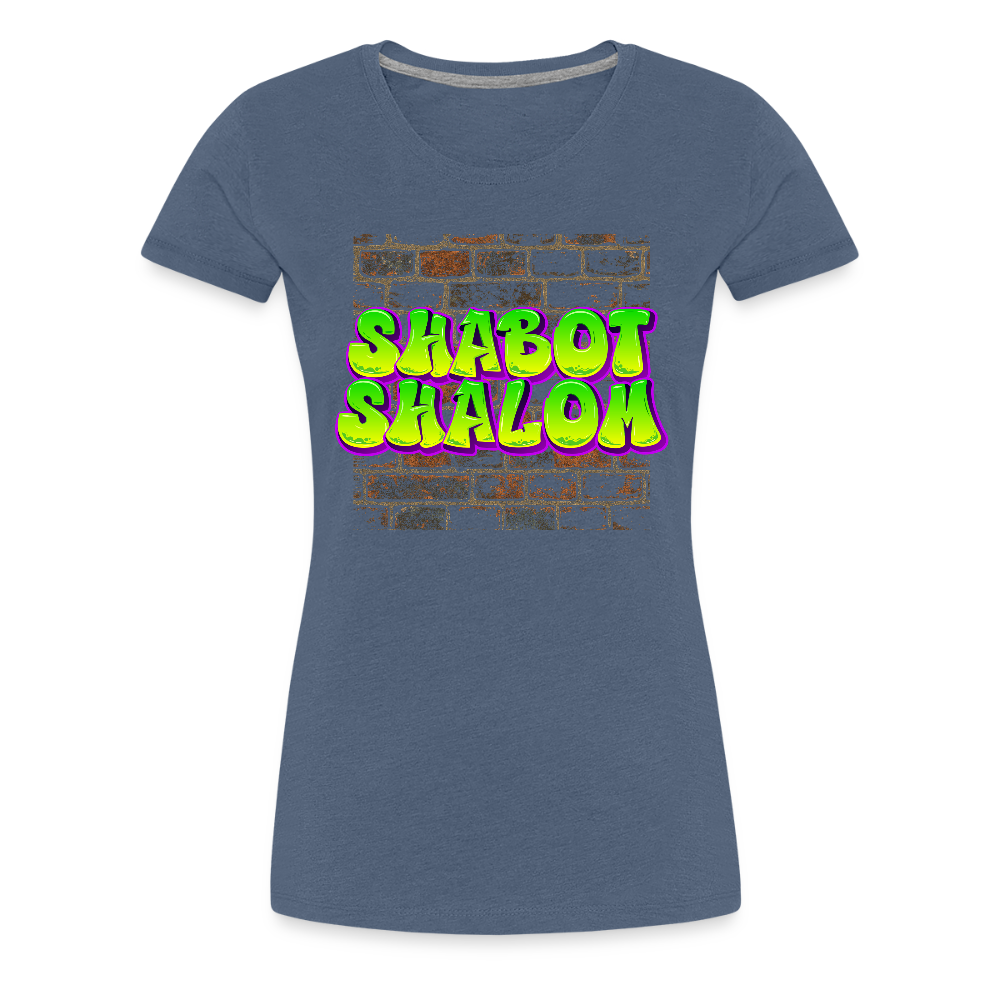 Shabot Shalom Brick 770 Graffiti Women’s Premium T-Shirt - heather blue