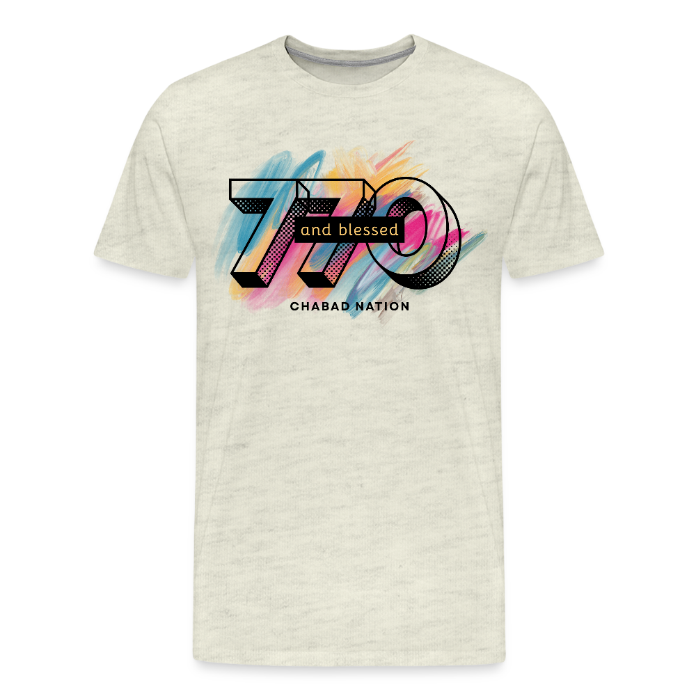 770 And Blessed Men's Premium T-Shirt - heather oatmeal
