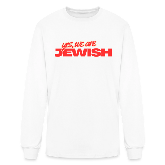 Yes, We're Jewish Men's Long Sleeve T-Shirt - white