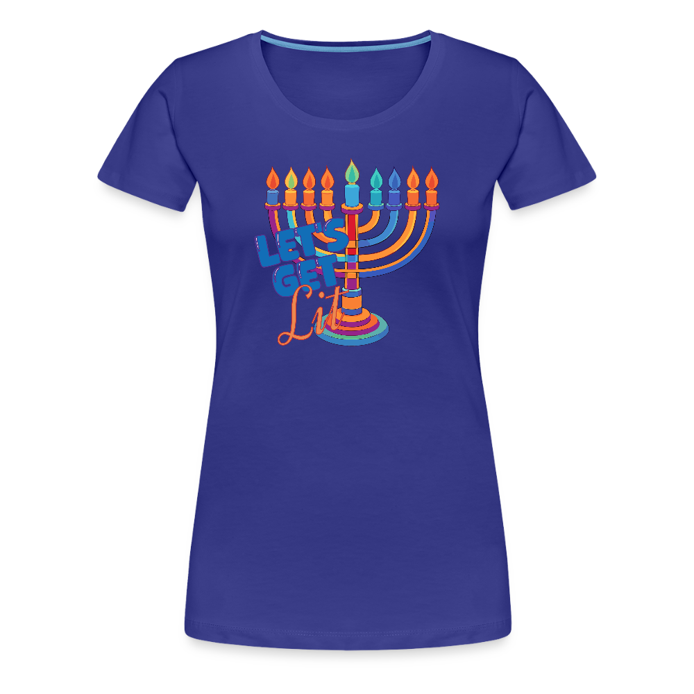 Let's Get Lit Menorah Women’s Premium T-Shirt - royal blue