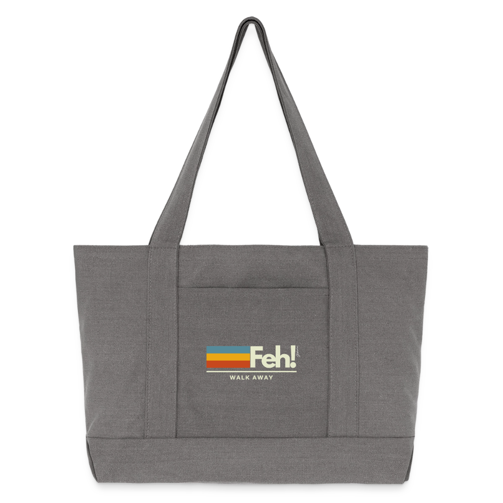 Feh! Cotton Pigment Dyed Tote Bag - charcoal grey
