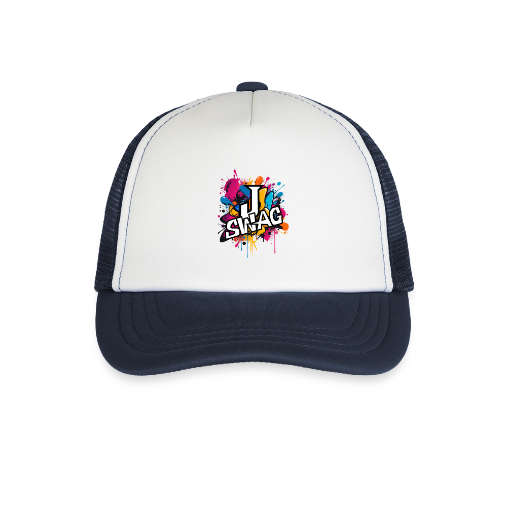 Jswag Logo Kid's Trucker Cap - white/navy