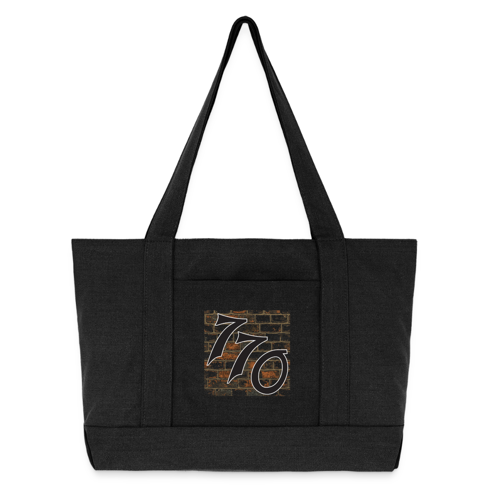 770 Brick Wall Cotton Pigment Dyed Tote Bag - washed black