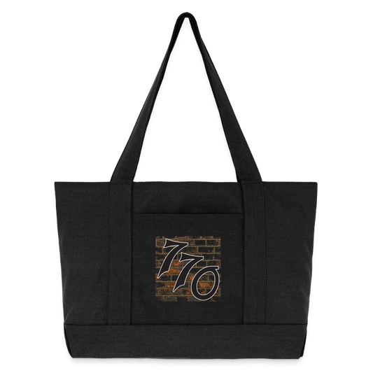 770 Brick Wall Cotton Pigment Dyed Tote Bag - washed black