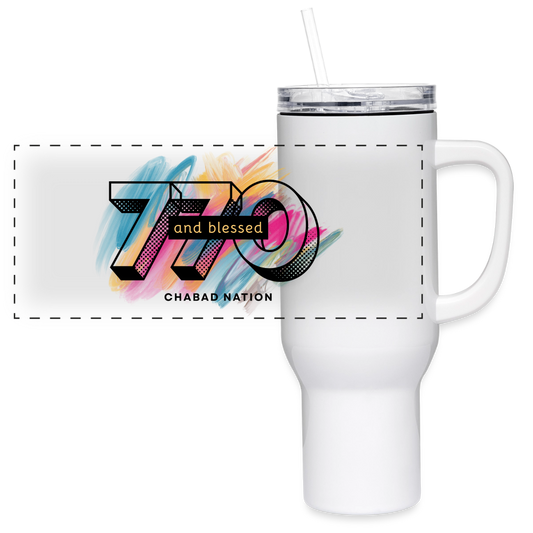 770 And Blessed 40 oz Travel Tumbler - white