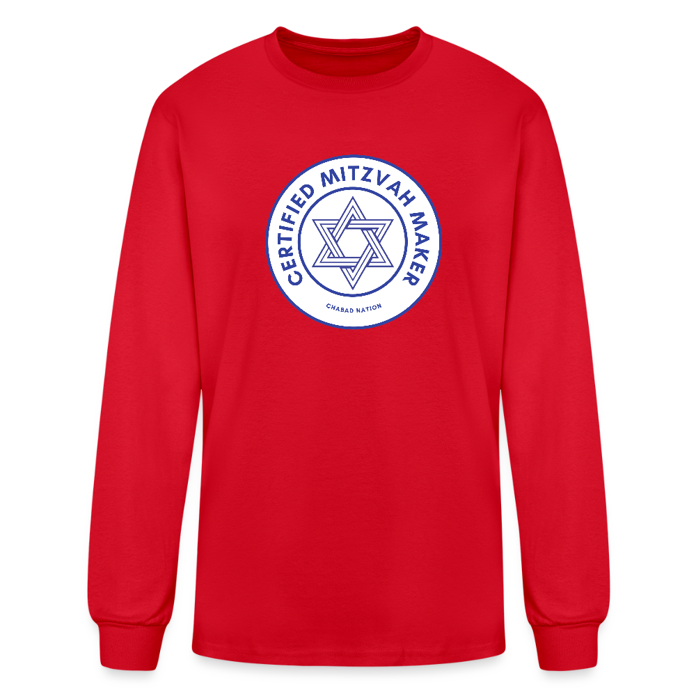 Certified Mitzvah Maker Men's Long Sleeve T-Shirt - red