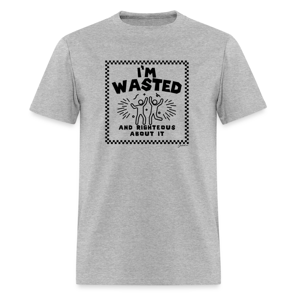 Wasted & Righteous Men's T-Shirt | GILDAN 5000 - heather gray