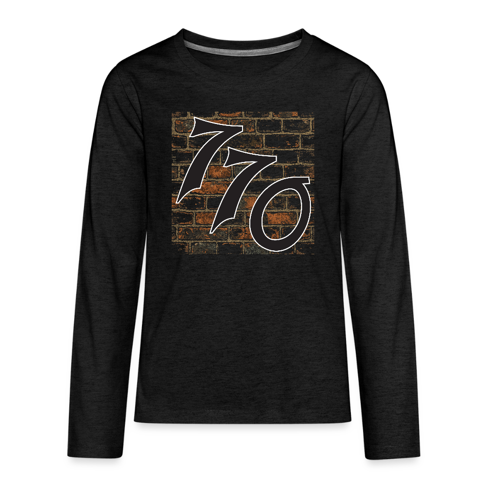 770 Brick Wall Kids' Premium Long Sleeve T-Shirt - charcoal grey
