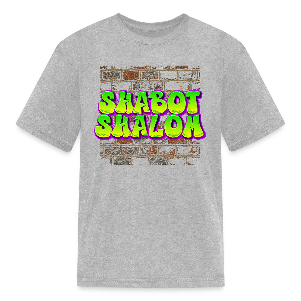 Shabot Shalom Brick 770 Graffiti Kids' T-Shirt - heather gray